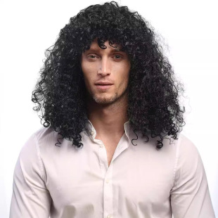 cosplay Long Wave Curly Hair European and American Halloween Party Big Wave Wig Wig Black Wig Dress Up Props