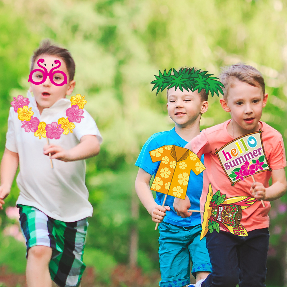 Nuevo Hawaiian tropical tema Fiesta decoración foto accesorios verano fiesta divertida foto suministros