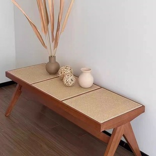 Rattan Bench K Stool Single Double Three-Person Rattan Bed and Breakfast Simple, Generous, Comfortable, Beautiful and Simple Bedside and Bedside