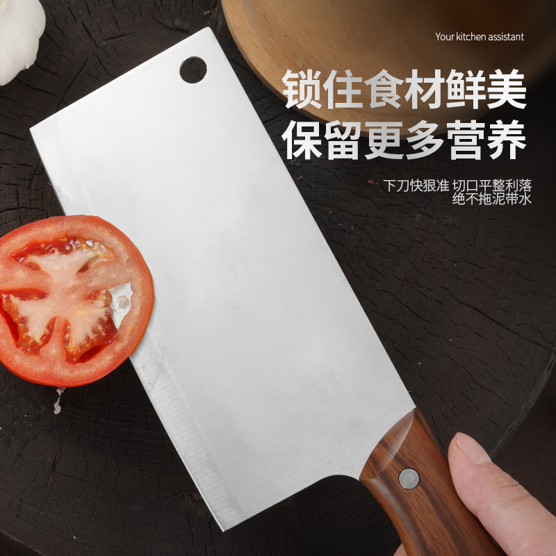 ステンレスは木の柄の女性の専用の切り刃をまねて肉の料理人の刀の台所の家庭の刃物を切ります。|undefined