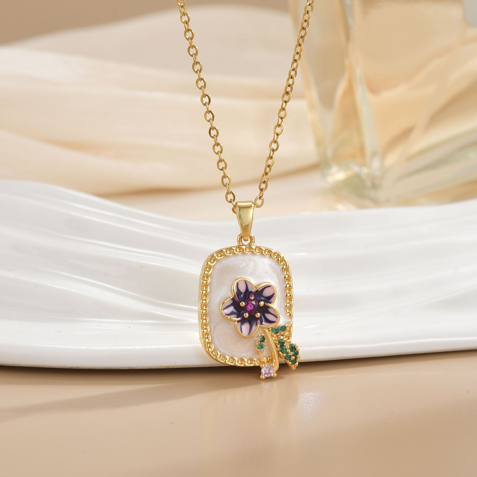 Flower Lady Copper Pendant Necklace Plating Lobster Trigger Clasp Closure display picture 5