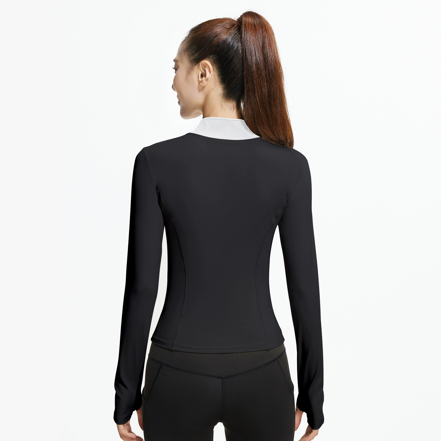 Sports fitted long-sleeve, yoga clothing, jacket for gym, tight, for running