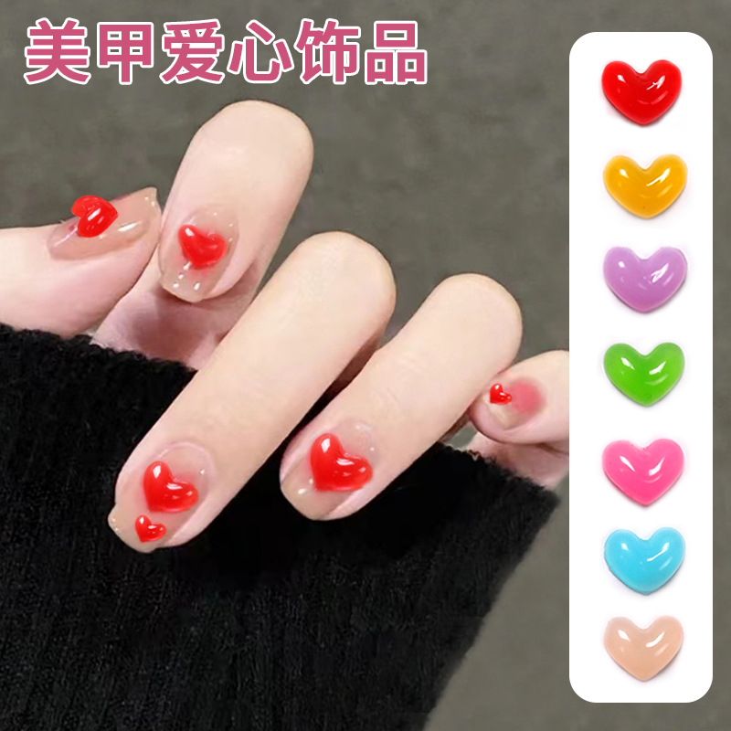 Nuevo amor perforación de uñas resina dulce perforación de uñas dulces perforación de uñas joyería perforación de uñas