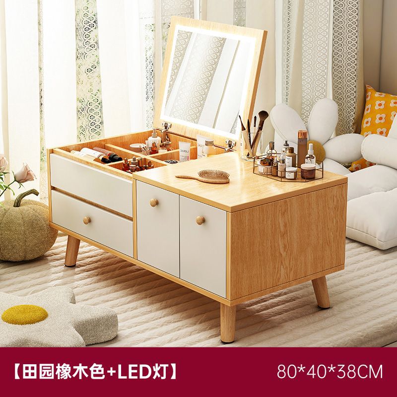 Dressing Table Small Apartment ins Dressing Table Home Bedroom Desk Simple Bay Window Integrated Cabinet Makeup Table