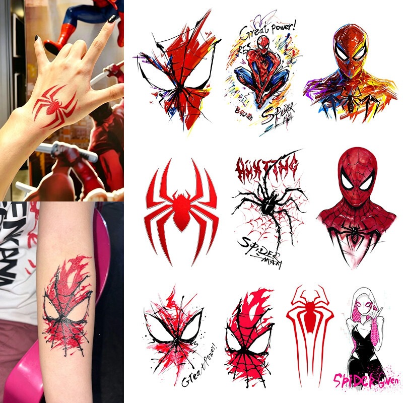 Spider-Man's New Day: Colorful, trendy, and stylish temporary tattoos, waterproof and long-lasting, suitable for both men and women, designed for arm application Spider-Man's New Day: Colorful, trendy, and stylish temporary tattoos, waterproof and long-lasting, suitable for both men and women, designed for arm application