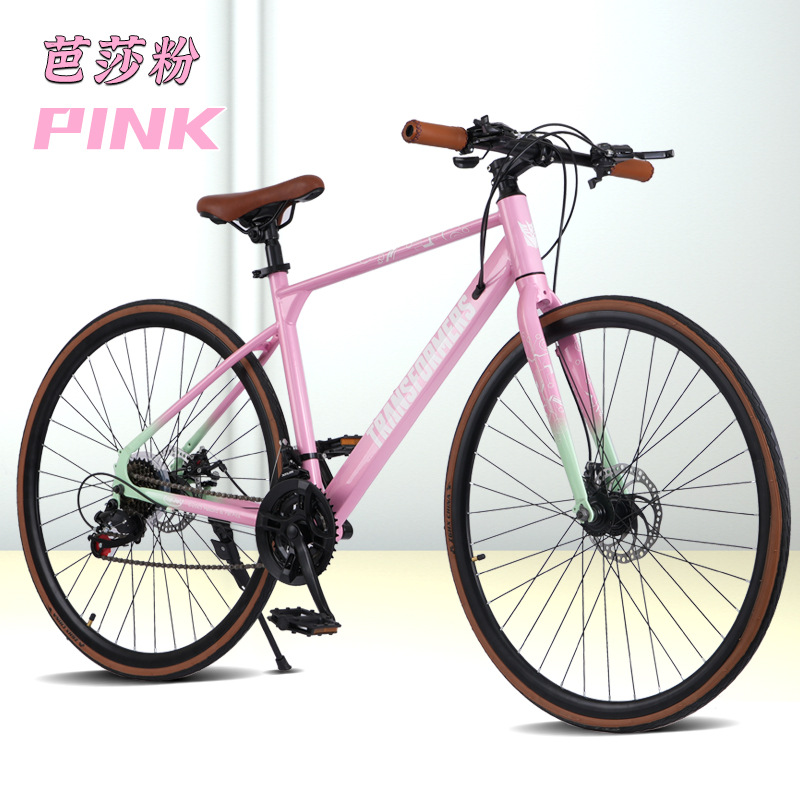 700C hombre de velocidad variable bicicletas de doble cilindro bicicleta de velocidad de carrera de carretera para jóvenes mujeres