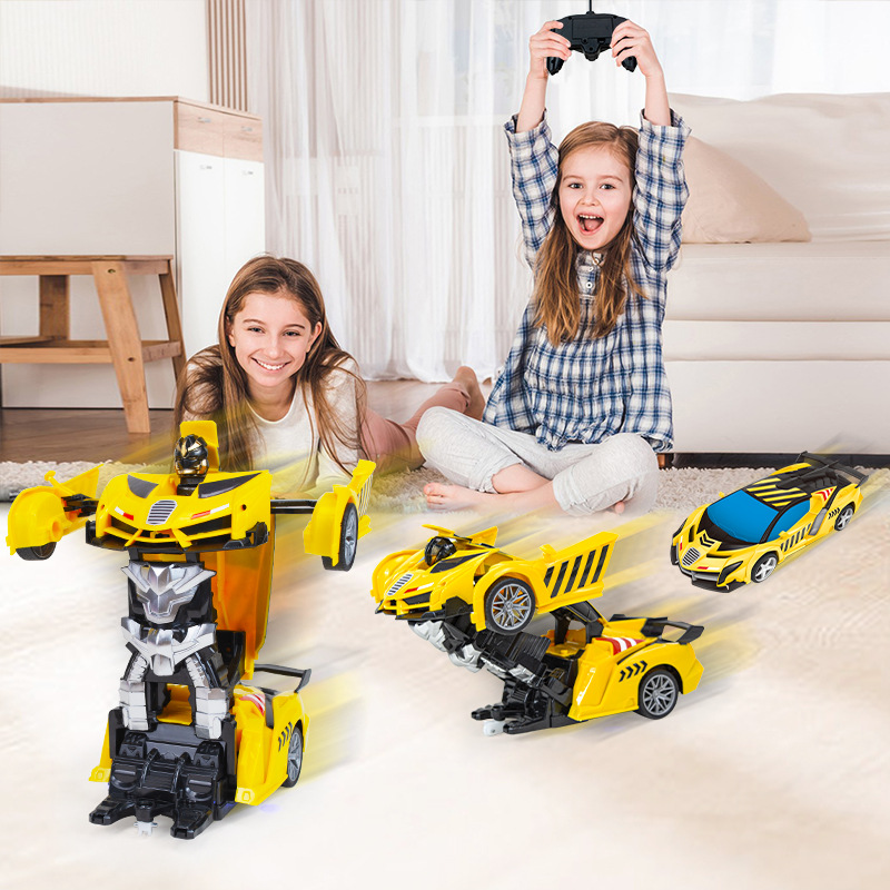 Transfronterizo Deformación de un botón Coche de control remoto para niños Modelo de carreras para niños Coche de control remoto Mini coche deportivo Coche de juguete para niños