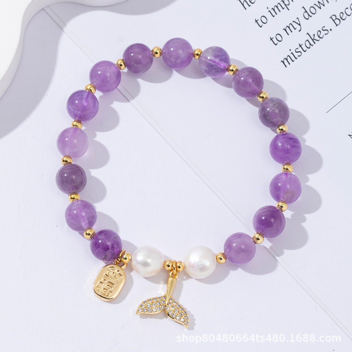 Pulseras de perlas de agua dulce naturales pulseras de alto nivel pulseras de cristal de fresa damas de moda diseñadas regalos de joyería amatista