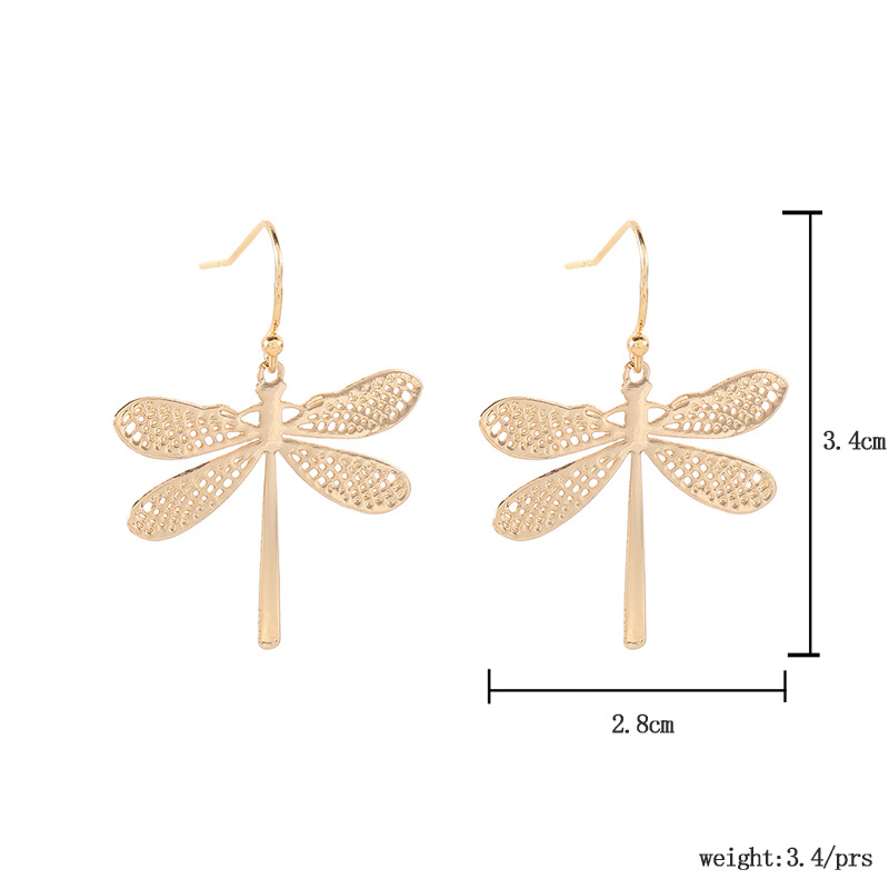 12g Weight Earrings Classification 1 Pair Quantity Fashion Dragonfly Copper Earrings 1 Pair