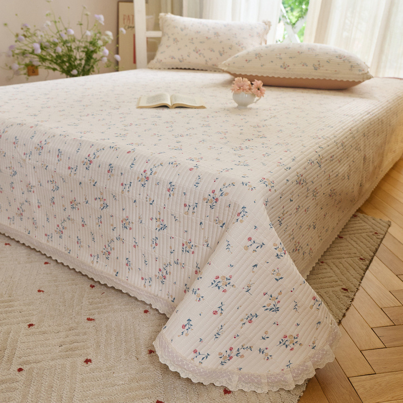 2025 New Pure Cotton Cut Out Lace Cloud-Like Kapok Printed Quilt Cover Single Piece Quilted Bed Cover Pillowcase