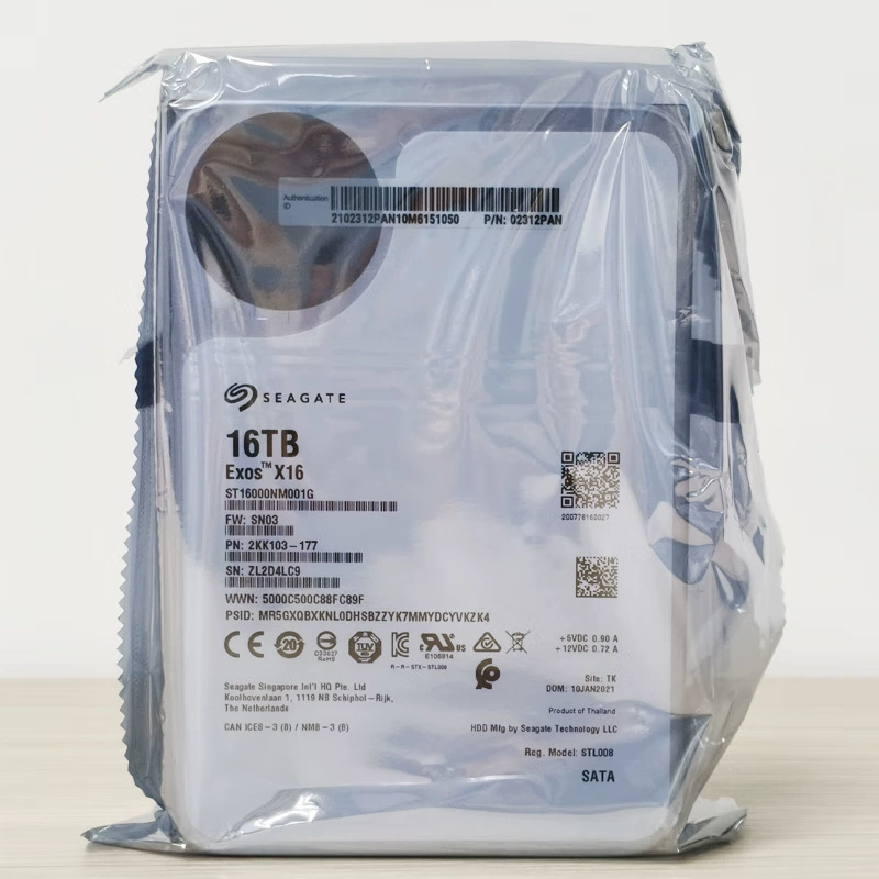 Корпоративный жесткий диск (Seagate) Exos X16 16 ТБ — 7200 об/мин, 256 МБ кэш, SATA, CMR