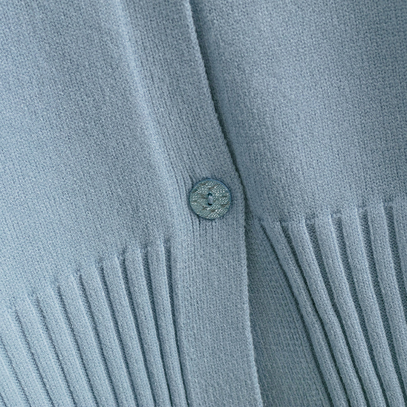 2024 Autumn And Winter New V-Neck Knitted Cardigan Solid Color Loose Sweater Jacket Top 24 3R2A5762.Jpg