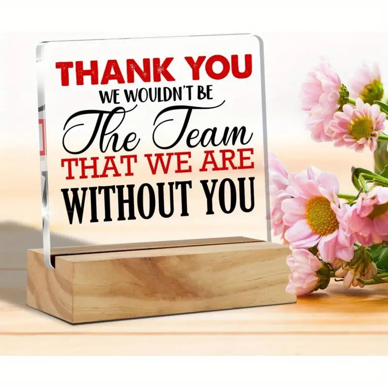 跨境新品热卖正方形亚克力带木质底座装饰摆件家居摆台透明亚克力