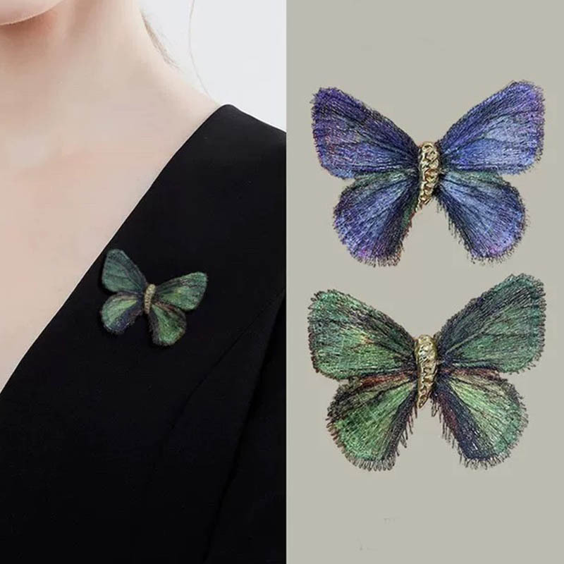 Light Luxury Fabric Embroider Butterfly Brooch, High-End Corsage, High-End Pin, Clothing Accessories, Women's Ins Jewelry Clothing