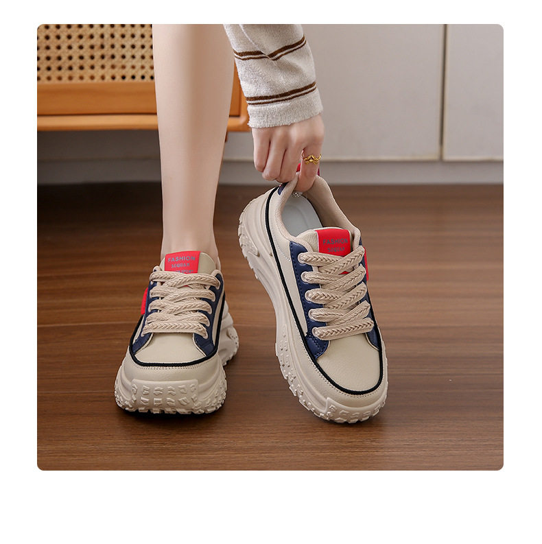 Giày sneaker nữ đế dày phong cách retro, giày thể thao nhẹ nhàng chạy bộ đi bộ — K6710 màu kaki, K6710 màu xanh dương chi tiết 12