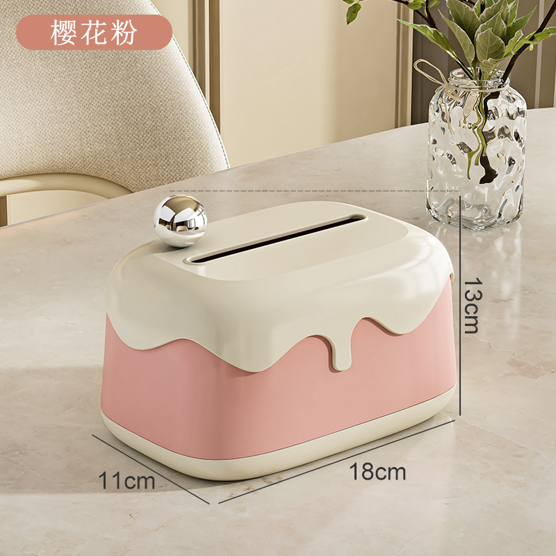 Caja de pañuelos de red Ins estilo crema mesa de centro de sala de estar para el hogar caja de almacenamiento de pañuelos de papel creativo dormitorio linda caja de dibujo