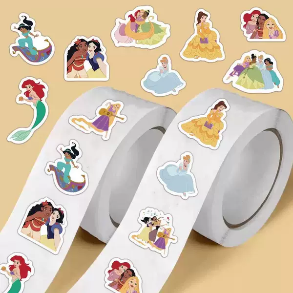 500 Sheets/Roll Cartoon Princess Roll Stickers Laptop Notebook Phone Case Decoration Waterproof Stickers