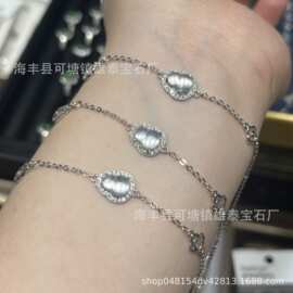 厂家批发S925银镶水沫玉葫芦手链小红署同款天然水沫玉手链小清新