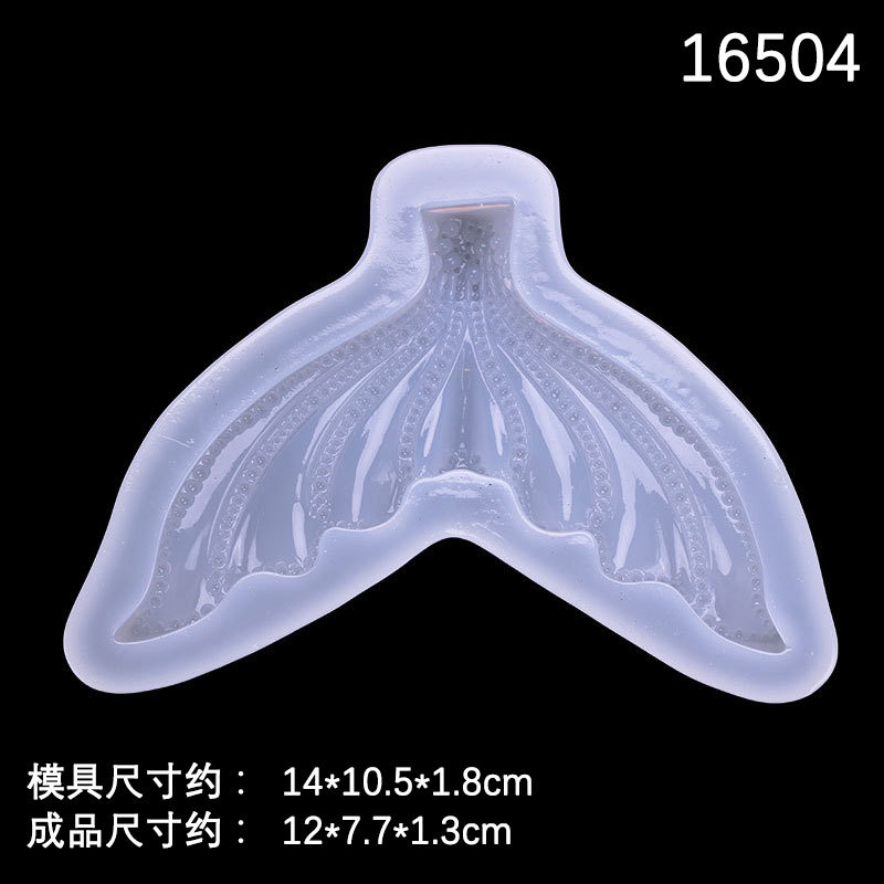 Espejo grande sin molienda sirena cola de pescado molde de silicona DIY cristal Mesa epoxi soporte para teléfono móvil