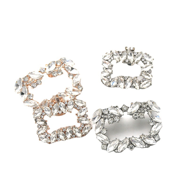 Botas de mujer decoración de Vamp zapato extraíble Flor de cristal zapato clip zapatos de boda cuadrado de metal hebilla de zapatos tacones altos Accesorios