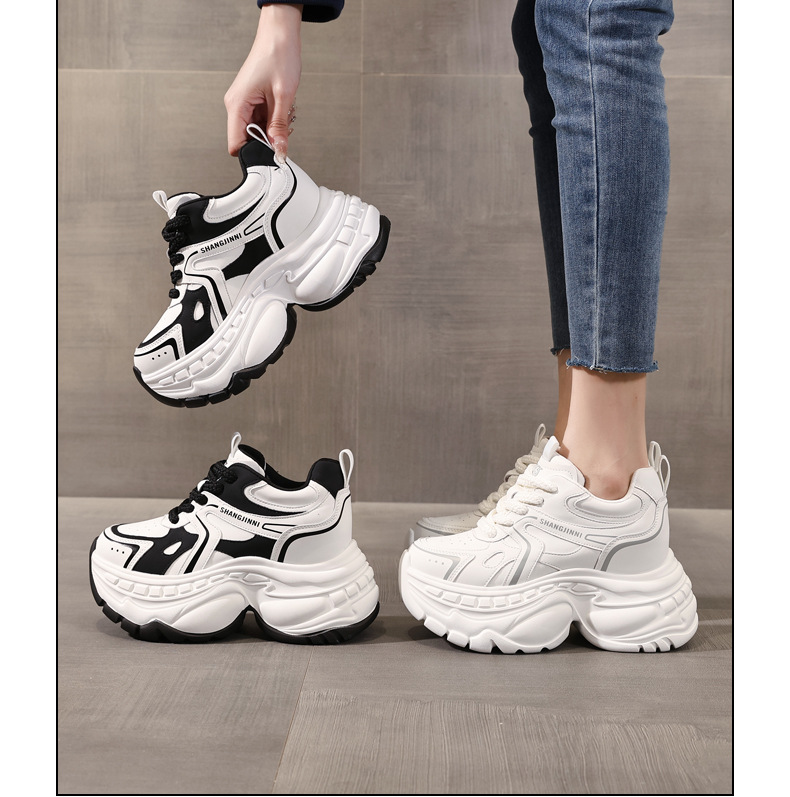 Giày sneaker nữ chunky đế dày HS6798-52 kiểu hot trend — Đen và trắng chi tiết 16