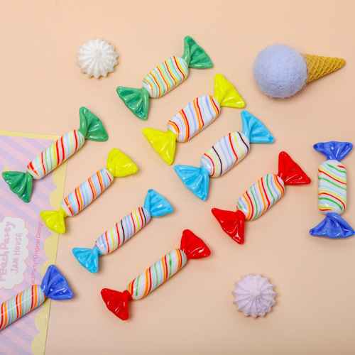 Creative Colorful Striped Candy Glass Craft Ornament for Home Office Desk Decoration Car Decorations