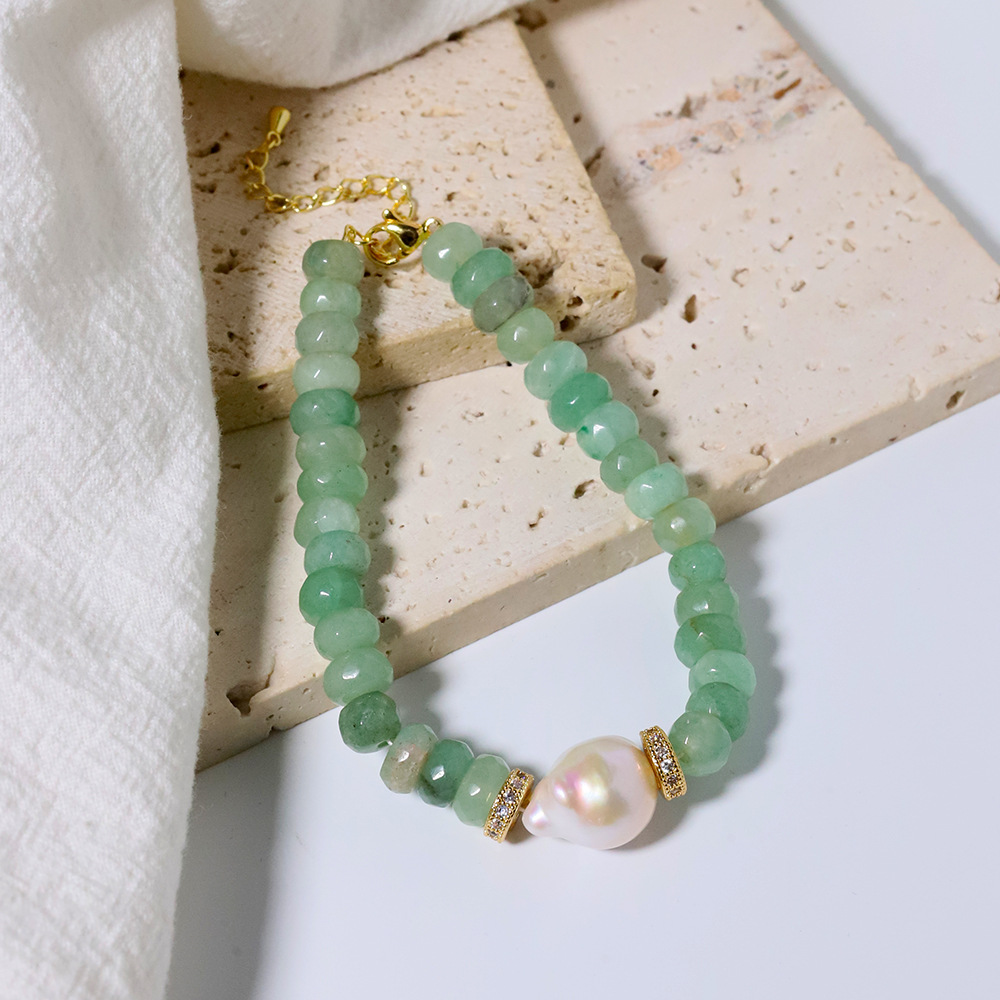 2025 pulseras de perlas de agua dulce naturales pulseras verdes elegantes para enviar a amigos accesorios de regalo de nicho