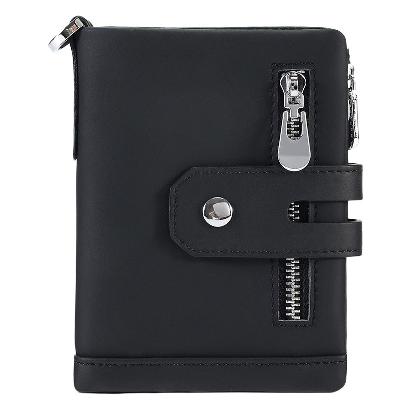 Monedero multifuncional transfronterizo para hombre con cadena, múltiples ranuras para tarjetas, tarjetero retro de gran capacidad, billetera vertical de cuero genuino