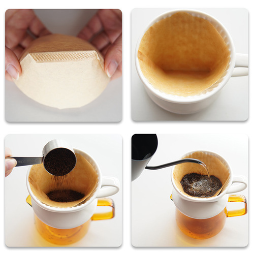 Hand-brewed coffee filter cup Three-hole ceramic filter Drip coffee filter hand-brewed cup coffee utensil