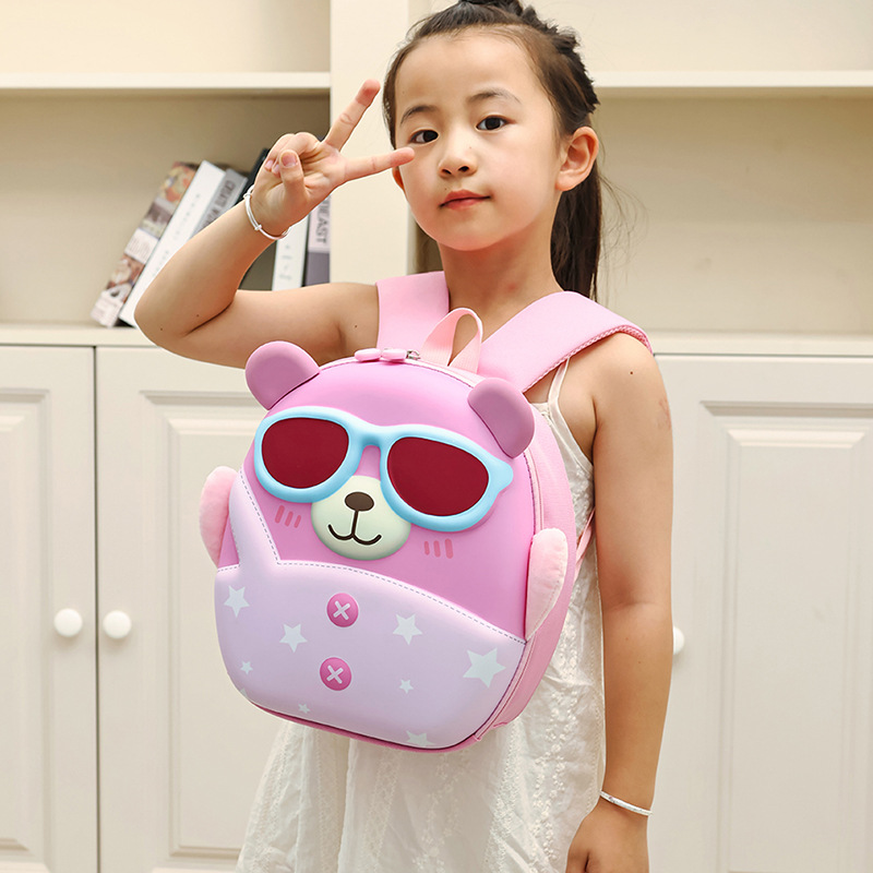 Caricatura encantadora oso, mochila de huevo ligera para niños y niñas, jardín de infantes, mochila de bebé, nueva moda de mochila infantil