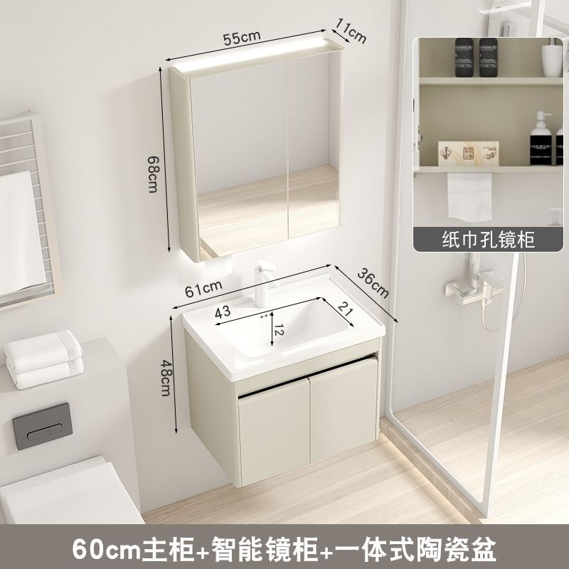 36 amplia crema de acero inoxidable lavabo baño gabinete combinación lavabo cerámica integrado pequeño apartamento Baño
