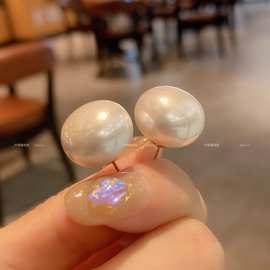 时尚夸张耳钉珍珠925银针气质耳坠女设计师ins风耳饰港风模特耳环