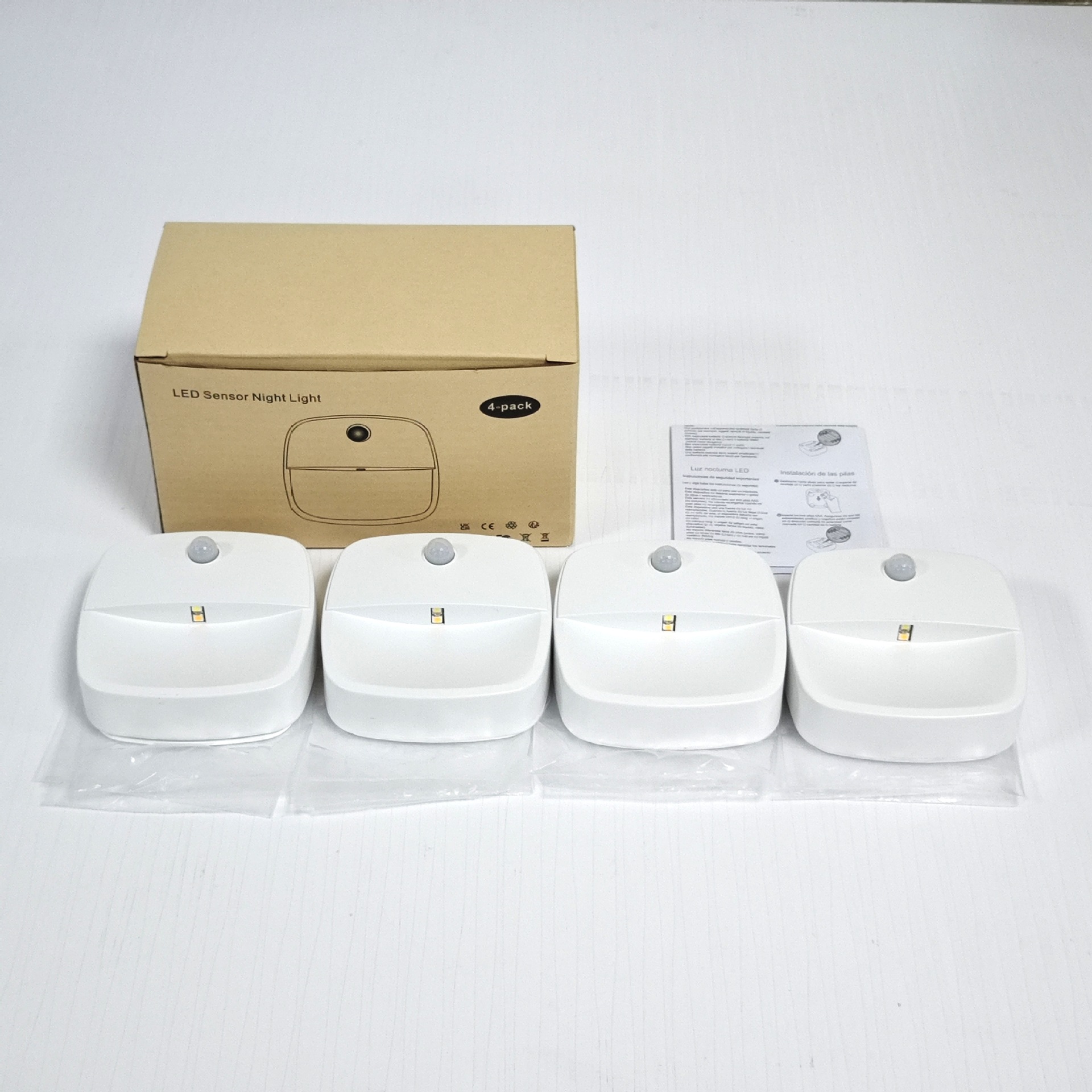 Pasillo dormitorio noche luz al por mayor de emergencia inalámbrica de ahorro de energía plug-in de infrarrojos inteligente del cuerpo humano luz de la noche de luz