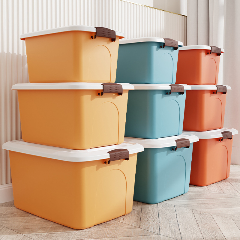 收纳箱加厚塑料整理箱家用玩具衣物收纳盒带盖杂物大号储物箱批发