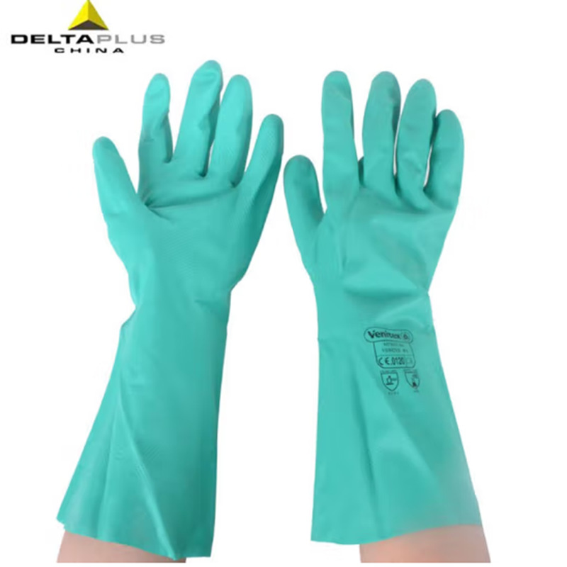 代尔塔201802中型丁腈防化手套 耐磨防油无植棉衬里9.5码1副