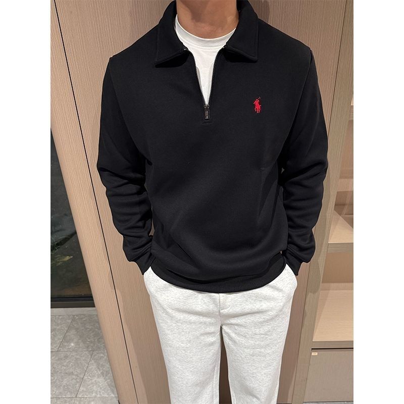New Rl Brand Polo Sweatshirt with Small Horse Embroidery, Half-Zip, Casual Pullover, Long-Sleeve Men's Jacket New Rl Brand Polo Sweatshirt with Small Horse Embroidery, Half-Zip, Casual Pullover, Long-Sleeve Men's Jacket