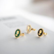 Fashion Titanium Stee Oil Dropping Ring Bracelet Earrings Jewelry