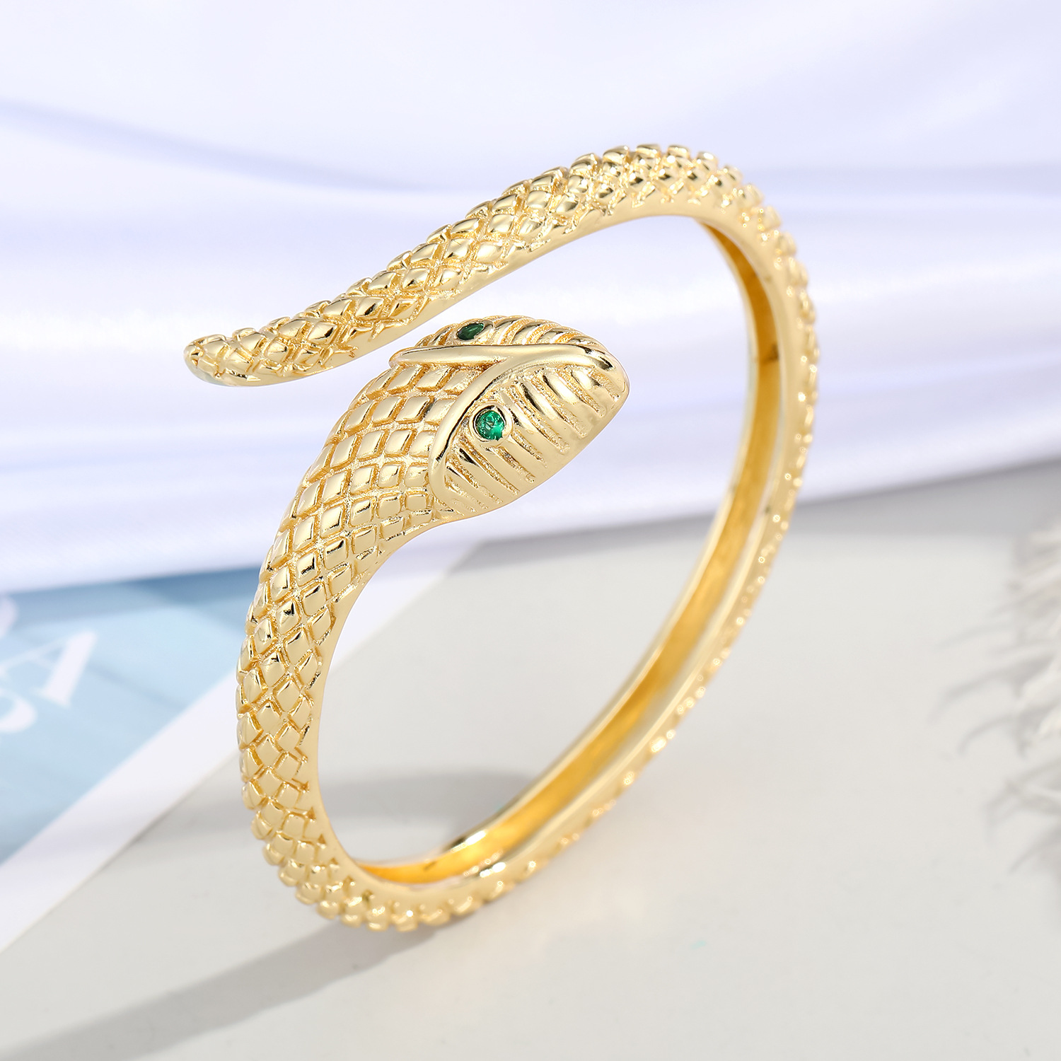fashion diamond snake open bracelet