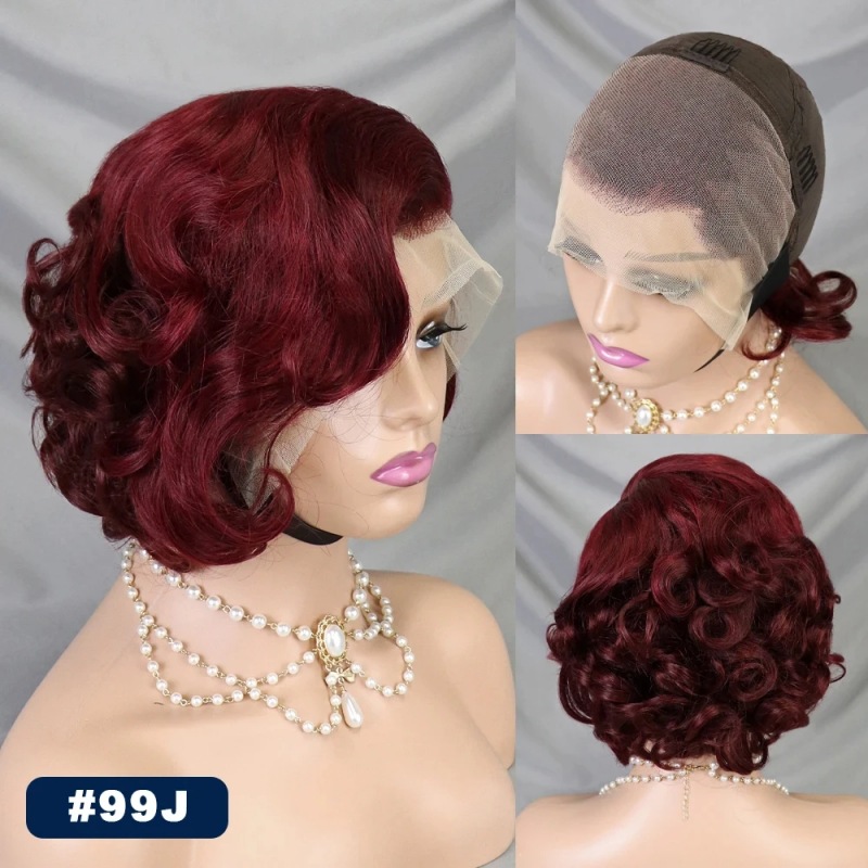 250g Weight Full Head Wigs Wig & Hair Extension Type Wigs Wig Accessories Short Curly Hair Wig Hairstyle Real Hair Hair Material Casual, Street Occasion Women's Gender Simple Style Style Women's Simple Style Casual Street Real Hair Short Curly Hair Wigs 8