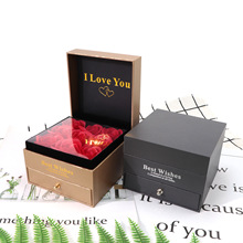 玫瑰花礼盒 项链戒指盒 珠宝首饰包装 套装饰品盒子 情人节礼物盒