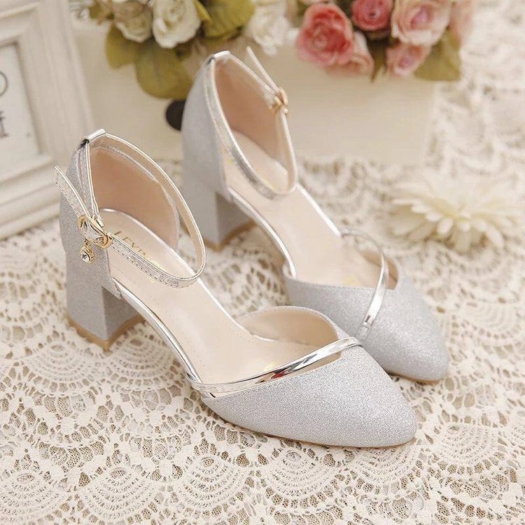 2025 New Summer Style Medium Heel Shoes for Women, Thick Heel, Sexy One-Line Buckle Straps, Women's Sandals, Roman Shoes, Trendy 2025 New Summer Style Medium Heel Shoes for Women, Thick Heel, Sexy One-Line Buckle Straps, Women's Sandals, Roman Shoes, Trendy