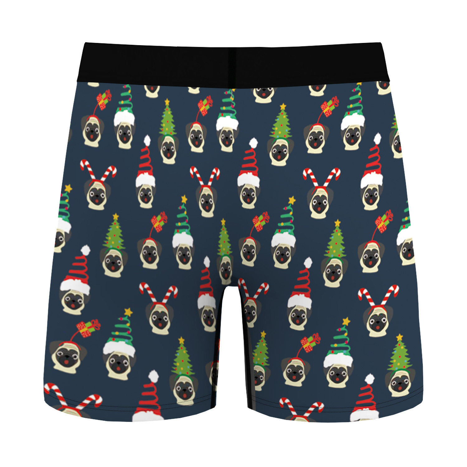 2024 Pantaloni ad angolo piatto traspiranti e comodi da uomo con stampa digitale per cani di Natale nuovi con biancheria intima aderente sul fondo_voghion.com