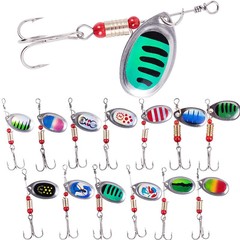 Rotating Spoons, 6cm, 3g, Multiple Patterns — Lure-Style Bait with Composite Rotating Spoons and Topwater/Perch-Luring Artificial Lures