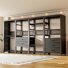 洞洞板衣柜家用卧室出租房简易组装衣橱金属框架衣帽间衣服收纳柜