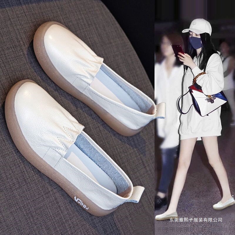 Comfortable flat white shoes for women, 2026 new summer model, breathable, thin, wear-resistant, soft-soled slip-on shoes for pregnant women and nurses Comfortable flat white shoes for women, 2026 new summer model, breathable, thin, wear-resistant, soft-soled slip-on shoes for pregnant women and nurses