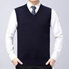 Autumn and winter men's wear Men's Cashmere Woolen vest thickening keep warm sweater waistcoat Sweater middle age business affairs wool Vest
