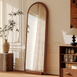 Middle-aged full-body mirror floor-standing mirror household light luxury high-end mirror wall hanging dressing mirror girls bedroom vertical fitting mirror