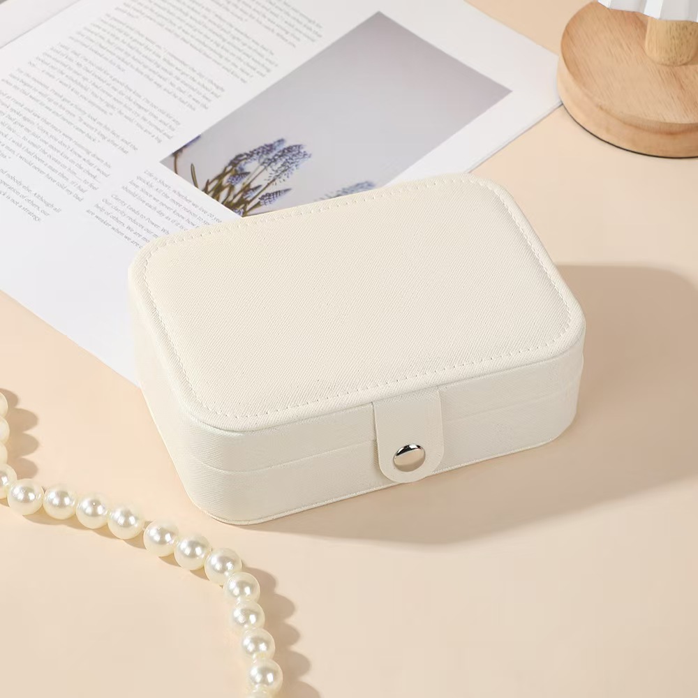 Caja de almacenamiento de joyas de suministro directo transfronterizo caja de almacenamiento de pendientes portátiles de doble capa collar de anillo de pendientes de pendientes de varias capas caja de joyas domésticas image 13