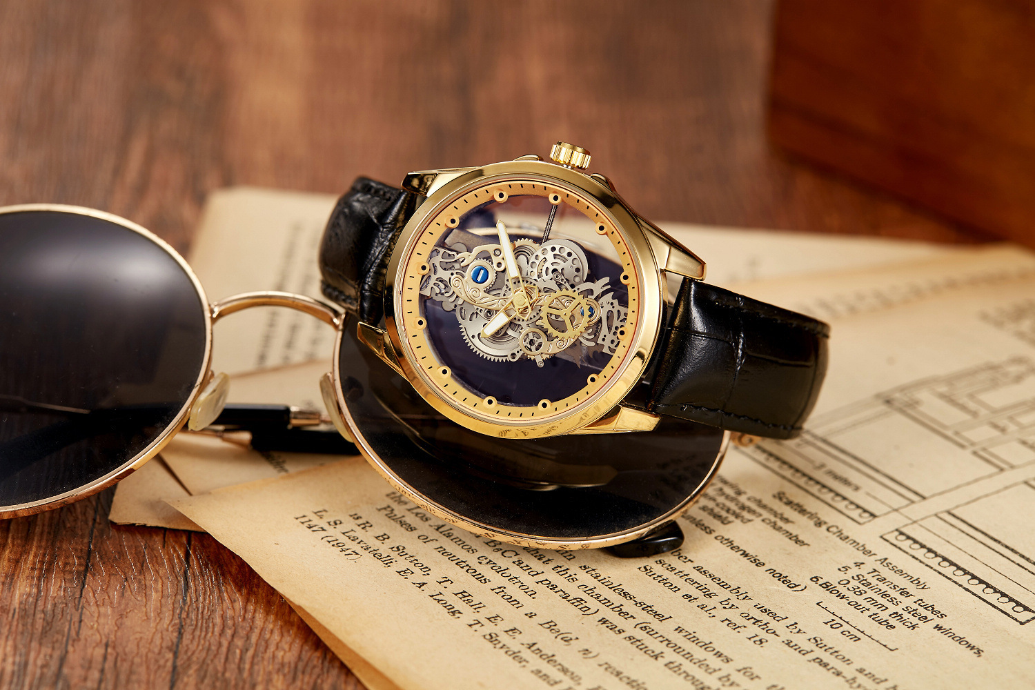 Automatic Mechanical Watch For Men Double Sided Skeleton Design_voghion.com