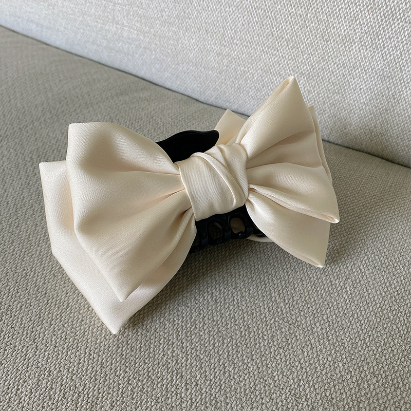 White double-sided large bow grip clip